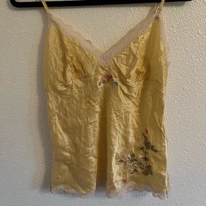 Victoria Secret, Size M, Yellow with blue and pink accent satin.